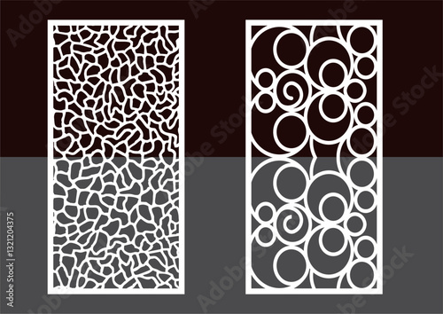 Kitchen and Hall Jali geometric CNC jaali pattern for laser cutting and interior designing vector graphics