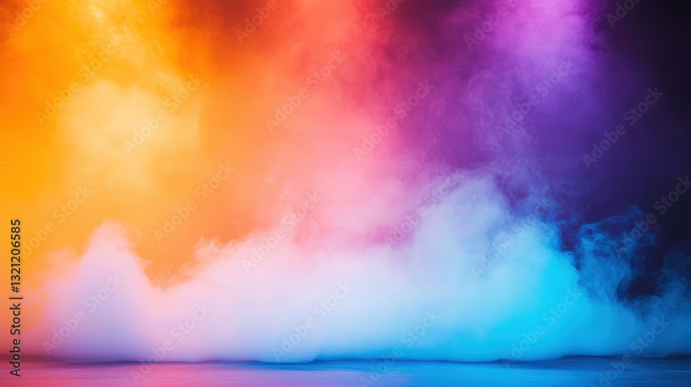 A vibrant display of colored smoke creates an ethereal atmosphere, blending hues of orange, purple, and blue against a dark backdrop. A vibrant display of colored smoke creates an ethereal atmosphere, blending hues of orange, purple, and blue against a dark backdrop.
