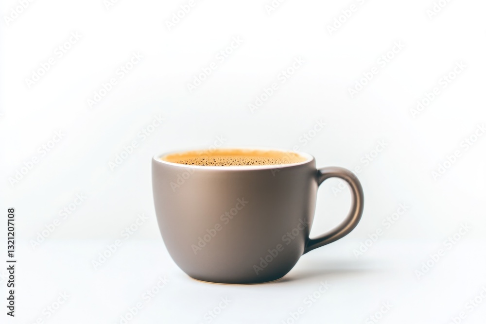 Simple ceramic cup filled with warm beverage, showcasing minimal Simple ceramic cup filled with warm beverage, showcasing minimal