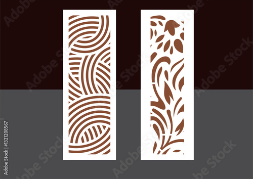 Kitchen and Hall Jali geometric CNC jaali pattern for laser cutting and interior designing vector graphics