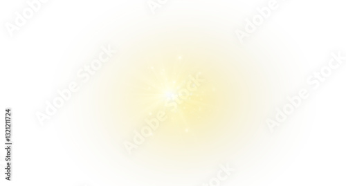 PNG Shiny Abstract Vector Background with Sunburst, Sun Rays, and Glowing Light Beams. Bright Exploding Star Effect with Lens Flare, Flash, and Photographic Glow. PNG Summer Morning Sky.