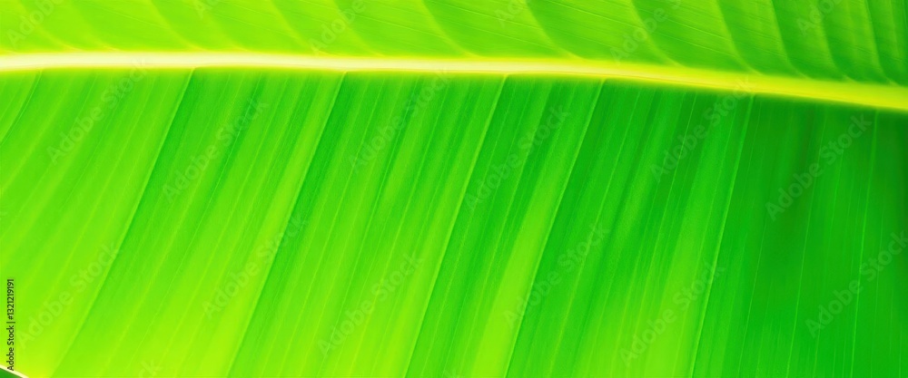 Vibrant green banana leaf, smooth texture, isolated, texture, backdrop Vibrant green banana leaf, smooth texture, isolated, texture, backdrop
