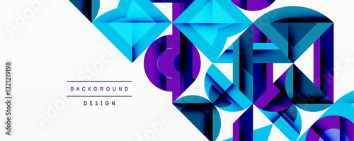 Minimal geometric abstract background. Circle square and triangle design