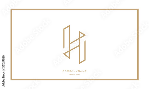 Alphabet letters H or HH logo vector icon