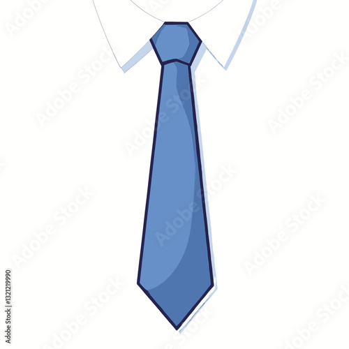 Blue Tie on White Shirt Collar Illustration