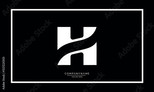 Alphabet letters H or HH logo vector icon