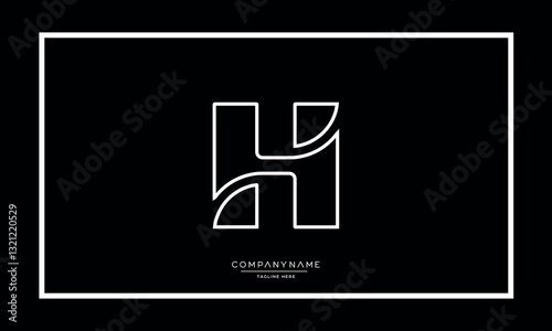 Alphabet letters H or HH logo vector icon