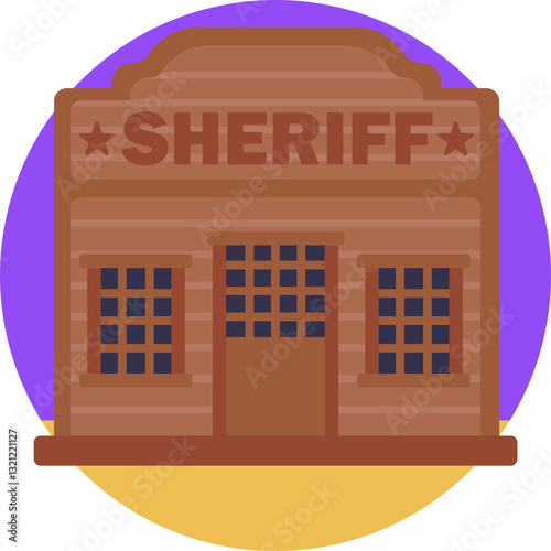 A building representing the local sheriff’s office in a Western town, often a symbol of law enforcement.