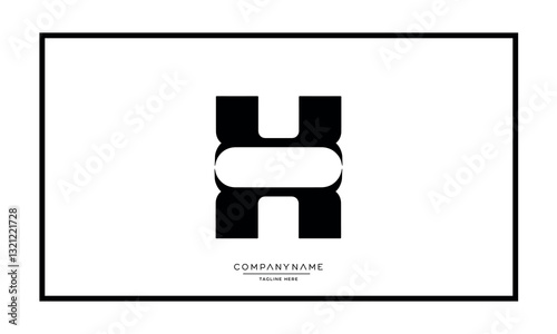 Alphabet letters H or HH logo vector icon
