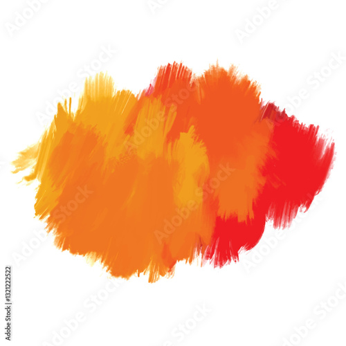 Abstract colorful orange brush stroke design