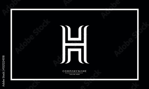 Alphabet letters H or HH logo vector icon