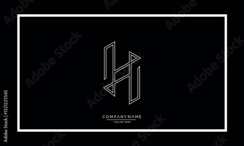Alphabet letters H or HH logo vector icon