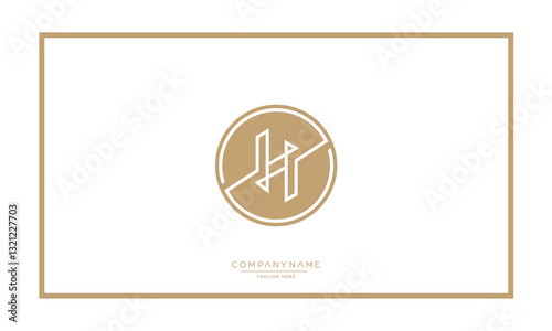 Alphabet letters H or HH logo vector icon