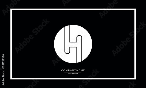 Alphabet letters H or HH logo vector icon