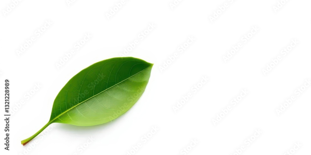 Single leaf, isolated on pure white background, clean, item Single leaf, isolated on pure white background, clean, item