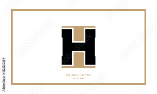 Alphabet letters H or HH logo vector icon