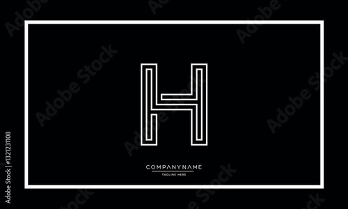 Alphabet letters H or HH logo vector icon
