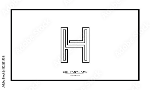 Alphabet letters H or HH logo vector icon