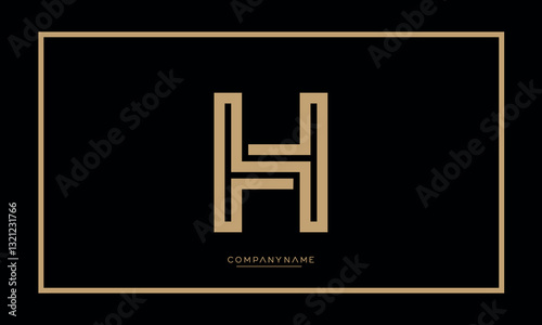 Alphabet letters H or HH logo vector icon