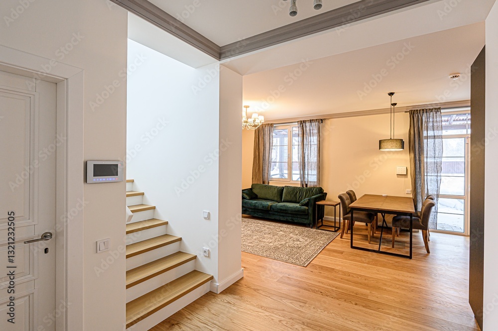 Fototapeta premium interior apartment room stairs, steps staircase inside house