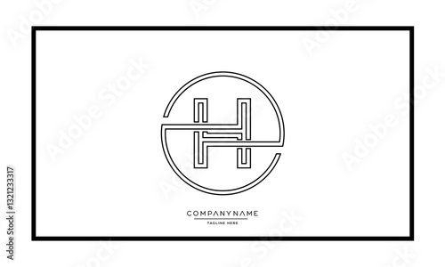 Alphabet letters H or HH logo vector icon