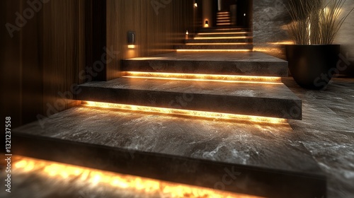 Wallpaper Mural Luxurious illuminated stone staircase Torontodigital.ca