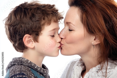 A loving moment between an adult woman and a child, possibly a mother-son or aunt-nephew relationship