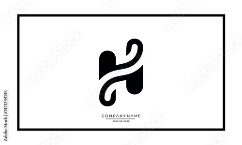 Alphabet letters H or HH logo vector icon