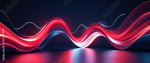 red wave curve light rays on colorful dark background motion and energy concept modern and futuristic digital abstract artwork background