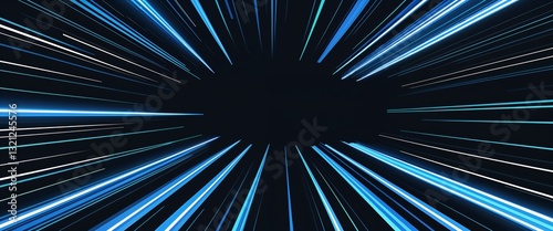 blue diagonal streaks light rays on black dark background motion and energy concept modern and futuristic digital abstract artwork background
