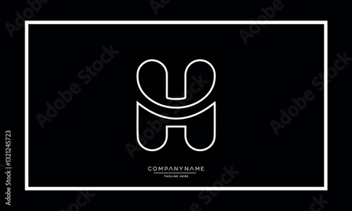 Alphabet letters H or HH logo vector icon