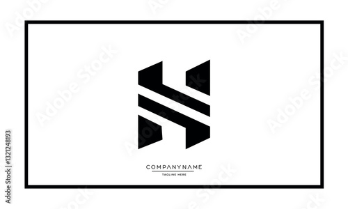 Alphabet letters H or HH logo vector icon