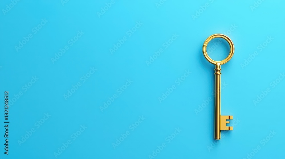 Floating golden key in an abstract, clean environment, symbolizing unlocking career potential Floating golden key in an abstract, clean environment, symbolizing unlocking career potential