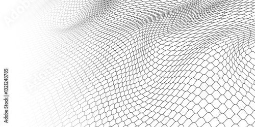 Curved net pattern. Seamless design for sportswear or equipment like soccer goals, volleyball nets, basketball hoops, hockey nets, and athletic gear.