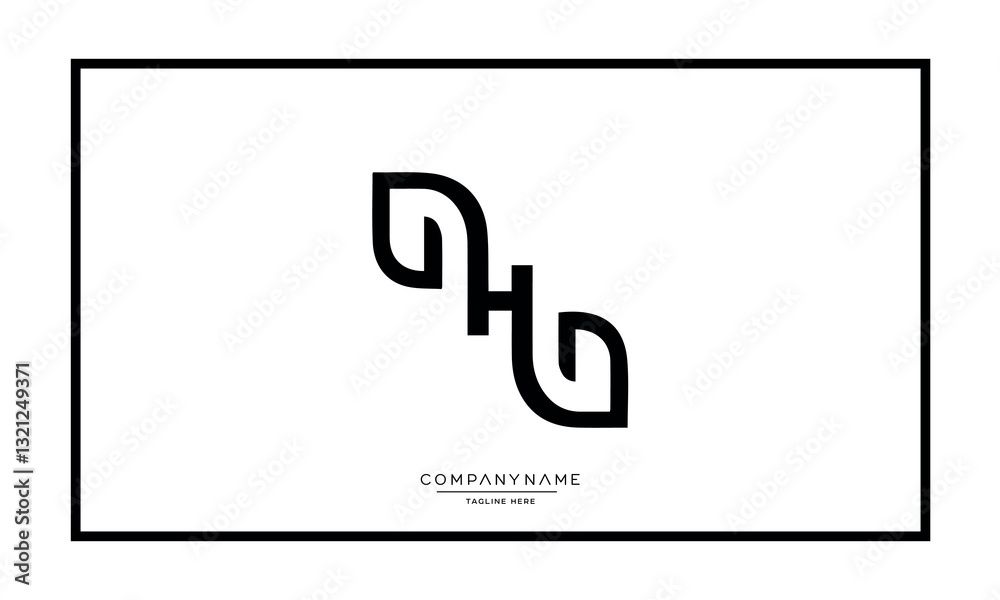 Obraz premium Alphabet letters H or HH logo vector icon