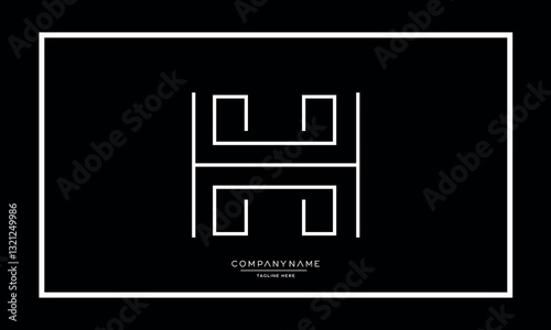 Alphabet letters H or HH logo vector icon