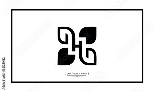 Alphabet letters H or HH logo vector icon