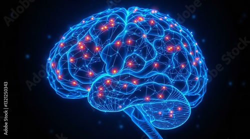 Artificial Intelligence Brain – Neural Network, Machine Learning, Digital Technology, Brain Science, Data Processing |  High Resolution 300 DPI image photo