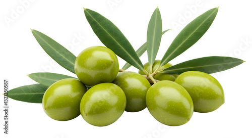 Wallpaper Mural Fresh Green Olives Still Life with Leaves Against Transparent Background Torontodigital.ca