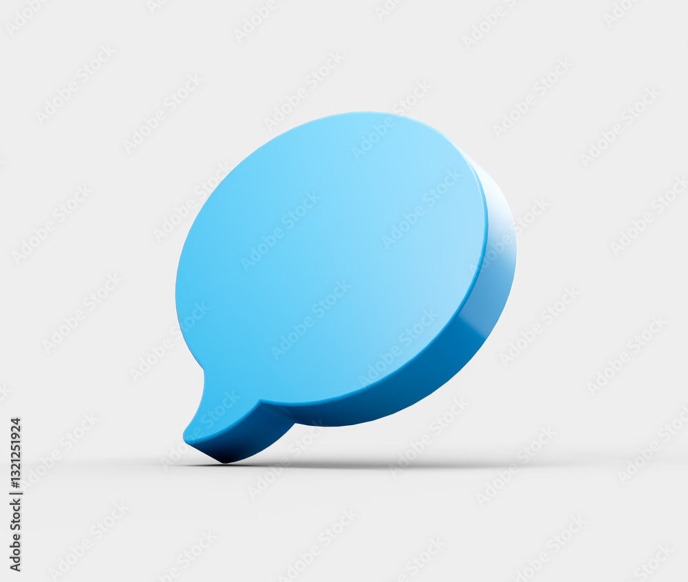 3D Blue chat icon, symbolizing messaging, communication and conversation. 3d illustration 3D Blue chat icon, symbolizing messaging, communication and conversation. 3d illustration