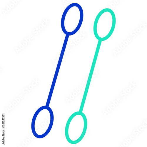 Cotton Buds outline dual color icon