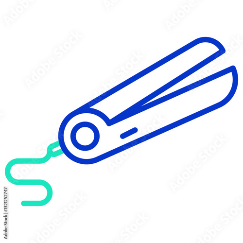 Hair Straightener outline dual color icon