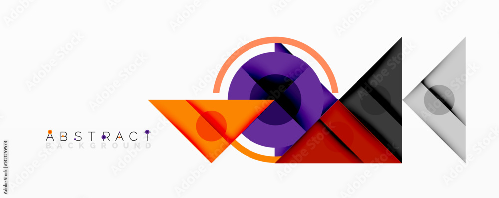 Abstract geometric composition with intersecting triangles, circles, and gradients, creating a dynamic layered pattern with depth and contrast Abstract geometric composition with intersecting triangles, circles, and gradients, creating a dynamic layered pattern with depth and contrast