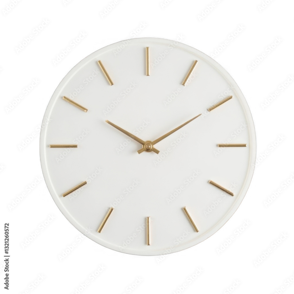 Elegant wall clock with minimalistic design, round shape, soft color palette, perfect for modern home decor, ample copy-space. Isolated on white background or PNG Elegant wall clock with minimalistic design, round shape, soft color palette, perfect for modern home decor, ample copy-space. Isolated on white background or PNG
