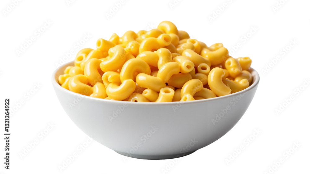 Creamy Macaroni and Cheese in a Bowl Isolated on Transparent Background for Food Advertising and Recipe Blogs