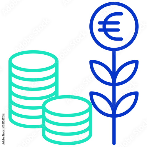 Growth outline dual color icon