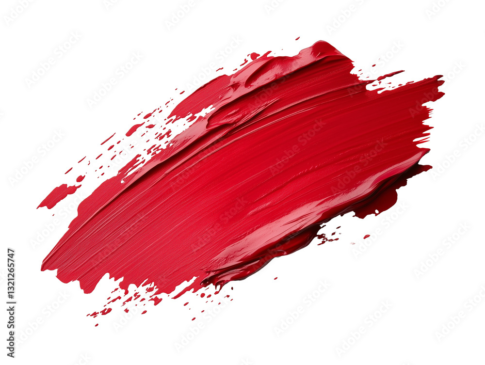 A dab of red paint isolated on a transparent background. Bright, red paint strokes with uneven, textured edges A dab of red paint isolated on a transparent background. Bright, red paint strokes with uneven, textured edges