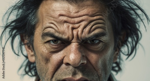Angry Man Holding Speech Bubble Showing Frustration and Negative Emotion