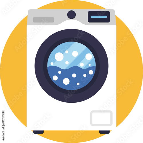Icon depicting a typical home washing machine, used for cleaning clothes.