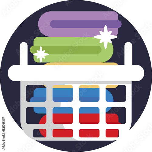 A basket used for holding clothes during laundry.